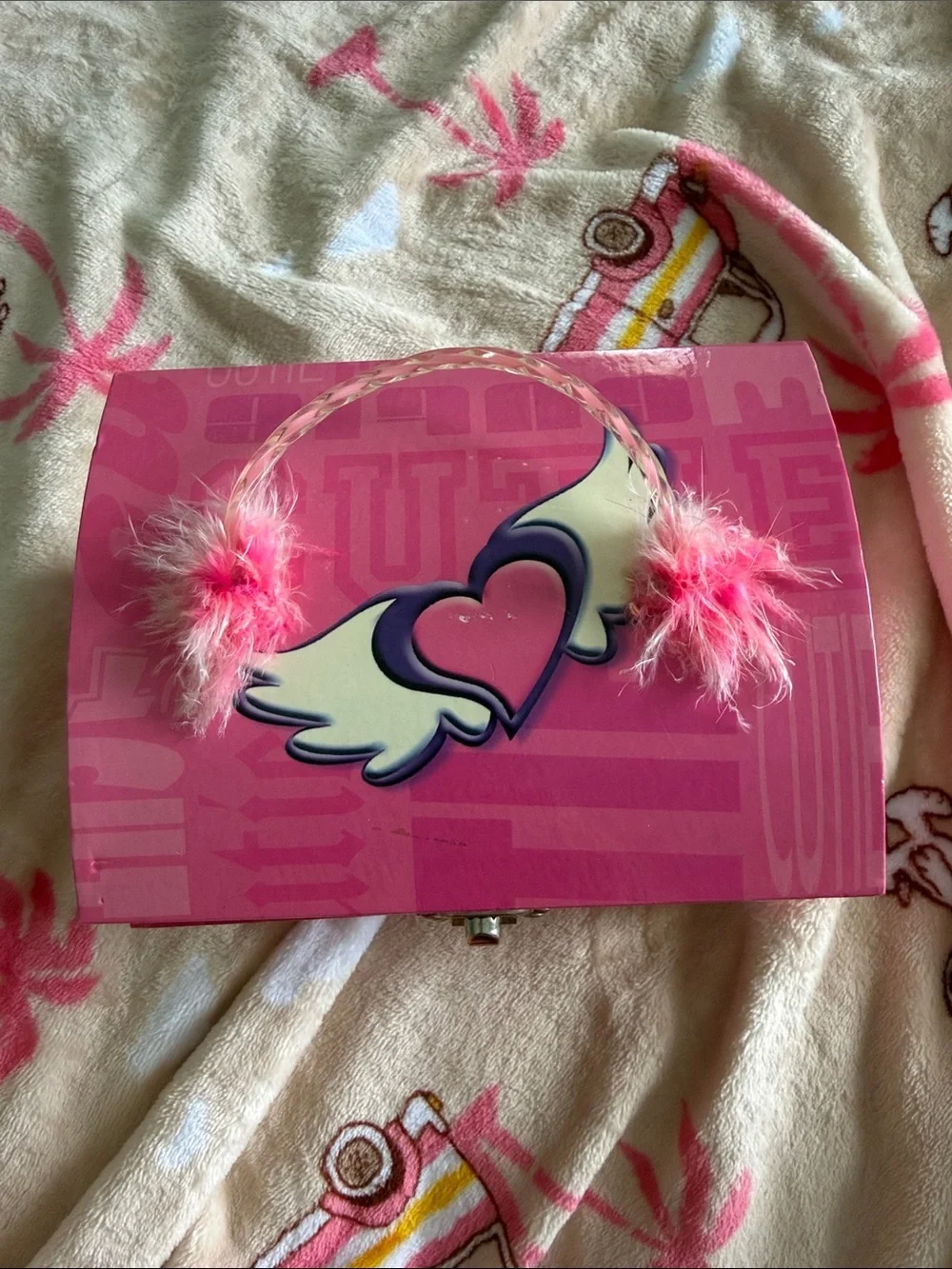 Working Music Box Vintage Y2K Heart Cutie Pink Girls Jewelry Angel Wings Kids